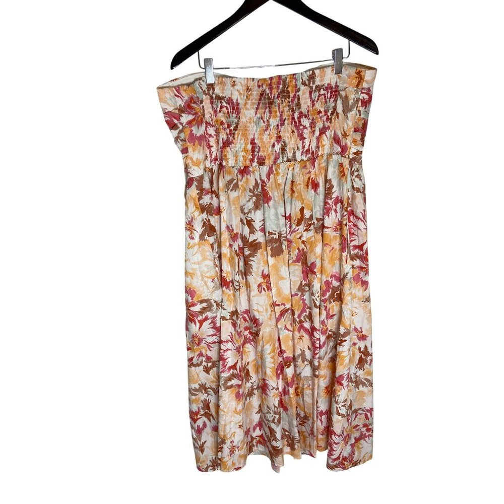 NWT Abercrombie & Fitch Floral Print Poplin Strapless Midi Dress-sz XL - Picture 9 of 10